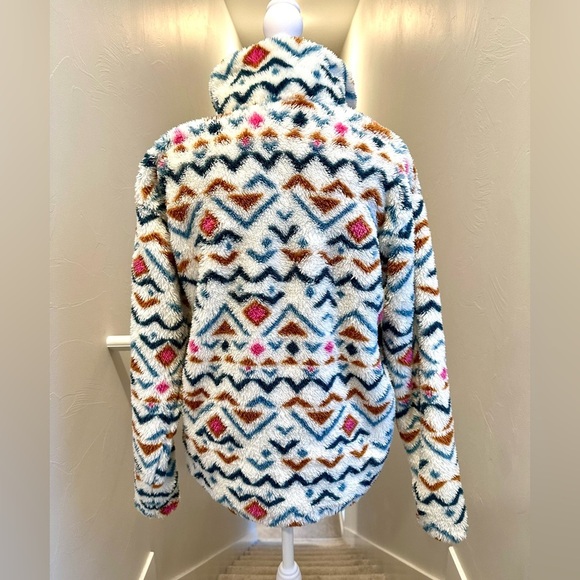 Eddie Bauer Women's Aztec Fleece Quarterzip Sweater Size Small Hiking Outdoor - Picture 3 of 12